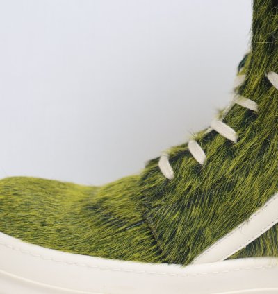 o1rshd11223 Men Green Geo-basket High Top Sneakers
