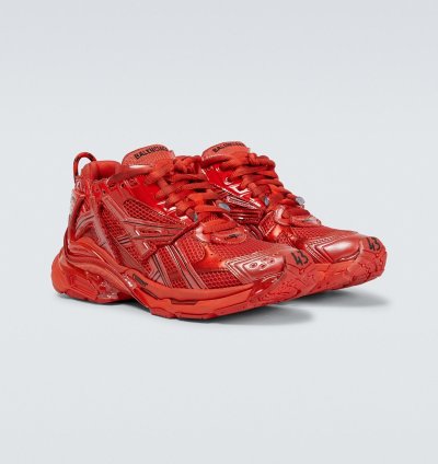 o1w1db11123 Caged Mesh Runner Sneakers in Red