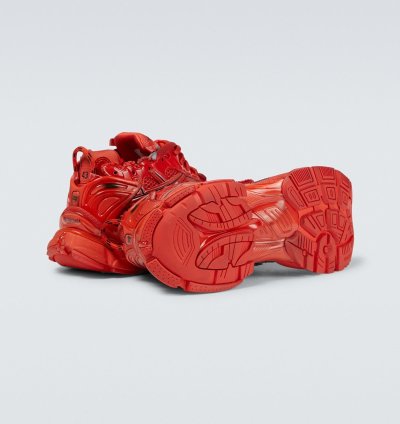 o1w1db11123 Caged Mesh Runner Sneakers in Red