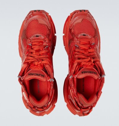 o1w1db11123 Caged Mesh Runner Sneakers in Red