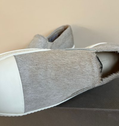 Pony Hair Boat Low Top Sneaker in Natural