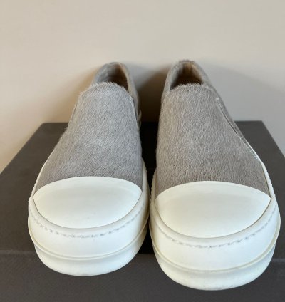 Pony Hair Boat Low Top Sneaker in Natural