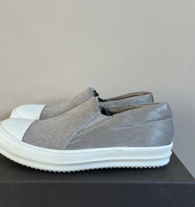 Pony Hair Boat Low Top Sneaker in Natural
