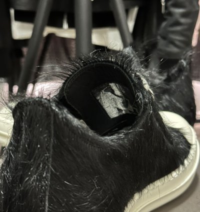 PONY HAIR FUR RAMONES SS24 LIDO BLACK CALF FURRY LOW SNEAKS