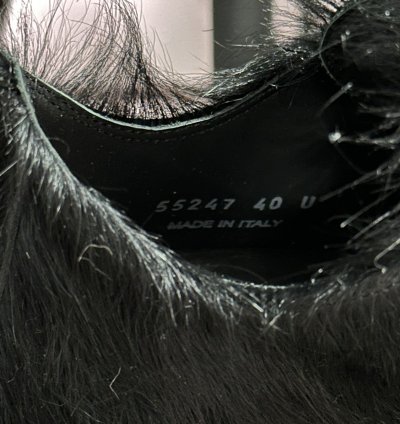 PONY HAIR FUR RAMONES SS24 LIDO BLACK CALF FURRY LOW SNEAKS