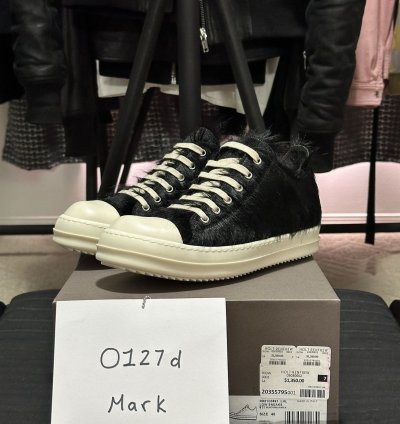PONY HAIR FUR RAMONES SS24 LIDO BLACK CALF FURRY LOW SNEAKS
