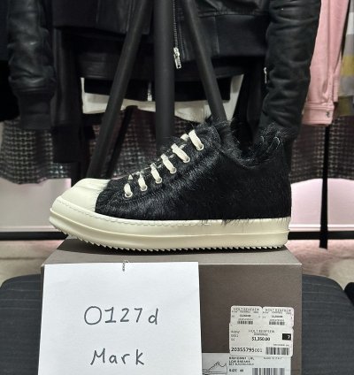 PONY HAIR FUR RAMONES SS24 LIDO BLACK CALF FURRY LOW SNEAKS