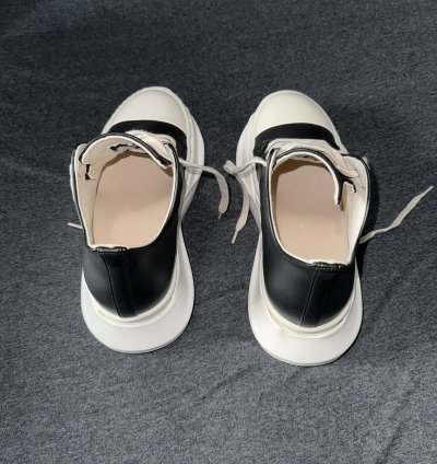 Rick Owen DRKSHDW Strobe Leather Abstract Low Black Milk