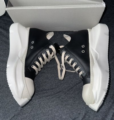 Rick Owen DRKSHDW Strobe Leather Abstract Low Black Milk