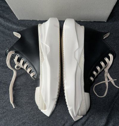 Rick Owen DRKSHDW Strobe Leather Abstract Low Black Milk