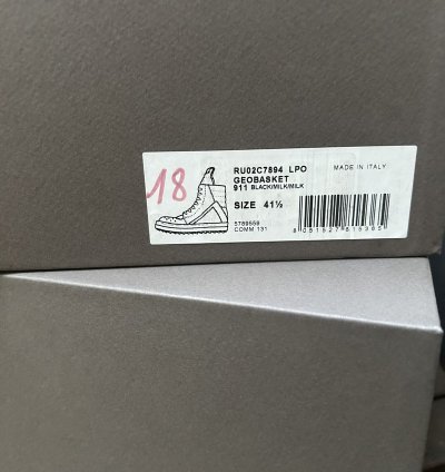 Rick Owen geobasket shoes RU02C7894 LPO