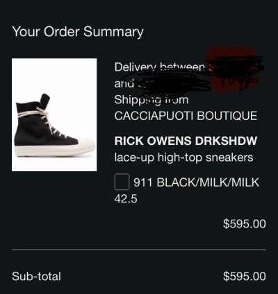 Rick Owen Hi Top