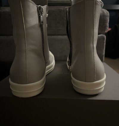 Rick Owen Pearl Milk HI Sneaker