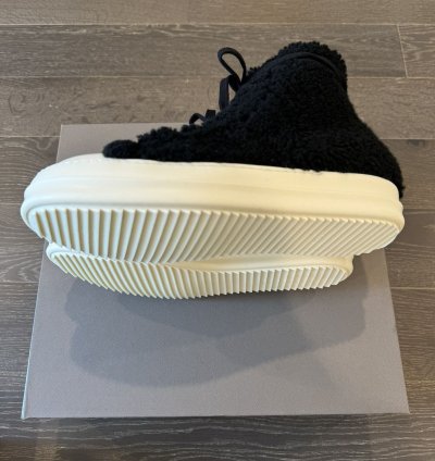 Rick Owen Shearling Sherpa Ramone high top sneakers