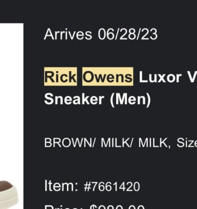 Rick Owen vintage sneaker