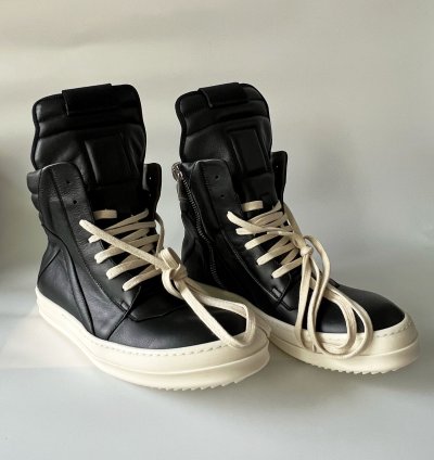 RICK OWENS BLACK GEOBASKET SNEAKER