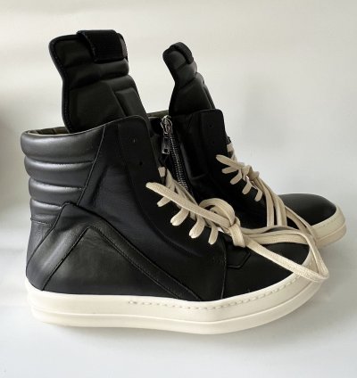 RICK OWENS BLACK GEOBASKET SNEAKER
