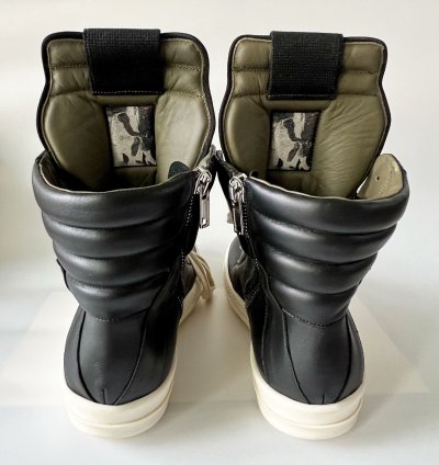 RICK OWENS BLACK GEOBASKET SNEAKER