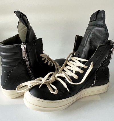 RICK OWENS BLACK GEOBASKET SNEAKER