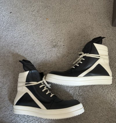 Rick Owens Black Geobasket Sneakers