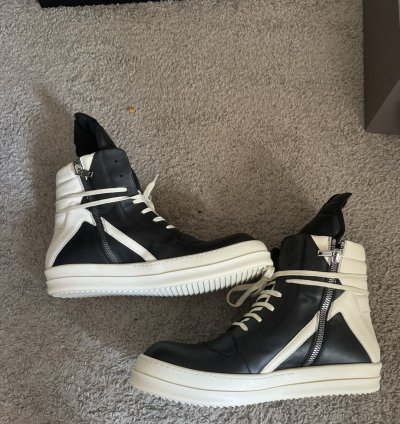 Rick Owens Black Geobasket Sneakers