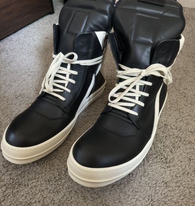 Rick Owens Black Geobasket Sneakers