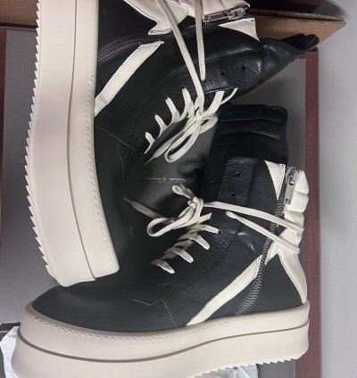 Rick Owens Black Mega Bumper Geobasket Sneakers