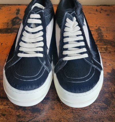 Rick Owens Black Milk Vintage Ponyhair Sneakers New Size 12
