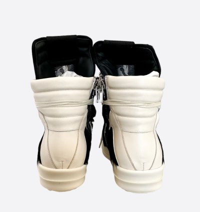 Rick Owens Black White Cowhair Geobaskets