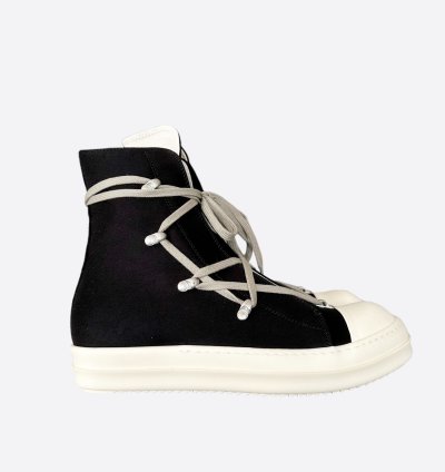 Rick Owens Black White Hexagram High Top Sneakers