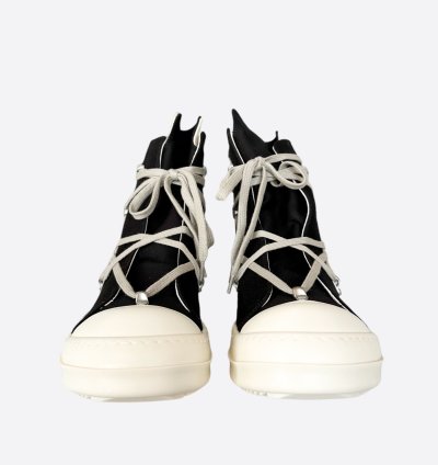 Rick Owens Black White Hexagram High Top Sneakers