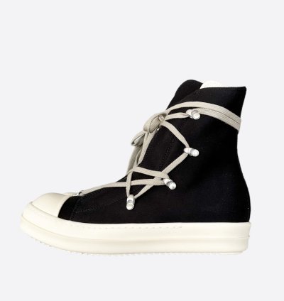 Rick Owens Black White Hexagram High Top Sneakers
