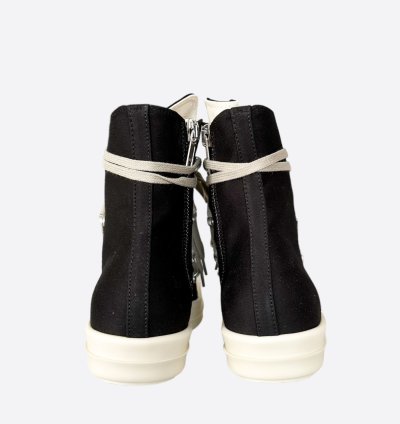 Rick Owens Black White Hexagram High Top Sneakers