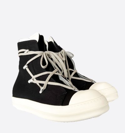 Rick Owens Black White Hexagram High Top Sneakers
