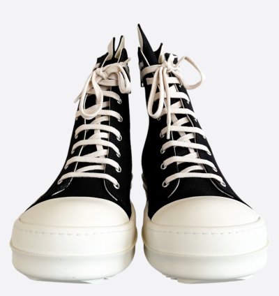 Rick Owens Black White Hightop Sneakers