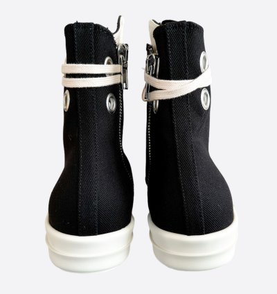 Rick Owens Black White Hightop Sneakers