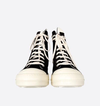 Rick Owens Black White Pentagram High Top Sneakers