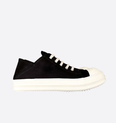 Rick Owens Black White Slip-On Low Top Sneakers