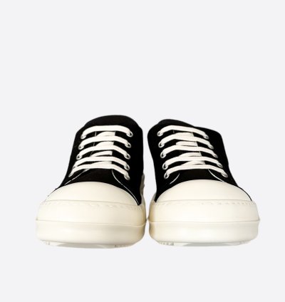 Rick Owens Black White Slip-On Low Top Sneakers