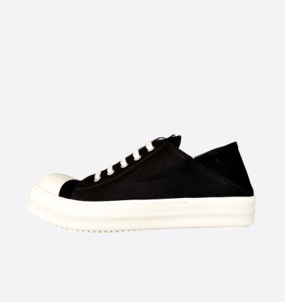 Rick Owens Black White Slip-On Low Top Sneakers