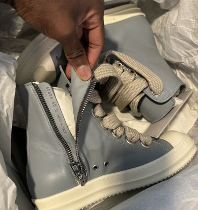 Rick Owens Blue Porterville Jumbolaced Sneakers