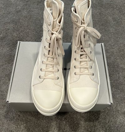 Rick Owens Chalk White Canvas Pentagram Embroidered Ramones
