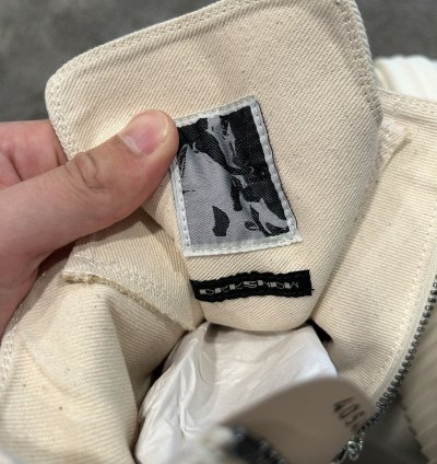 Rick Owens Chalk White Canvas Pentagram Embroidered Ramones