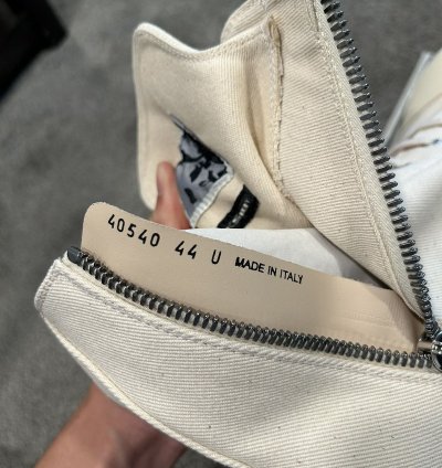 Rick Owens Chalk White Canvas Pentagram Embroidered Ramones