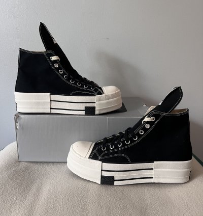 Rick Owens Converse DBL DRKSTAR Hi in Black