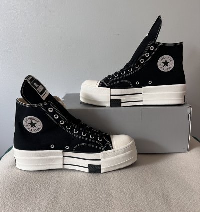 Rick Owens Converse DBL DRKSTAR Hi in Black