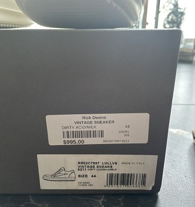 Rick Owens Dirty Acid Vintage Low Top Sneakers NEW sz 44