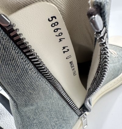 RICK OWENS DISTRESSED BLUE DENIM RAMONE DRKSHDW