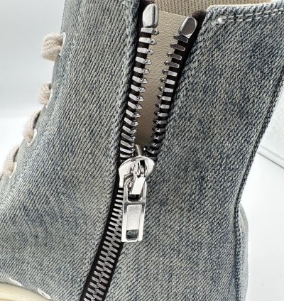 RICK OWENS DISTRESSED BLUE DENIM RAMONE DRKSHDW