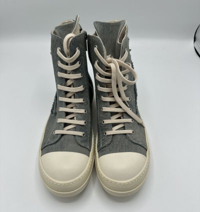 RICK OWENS DISTRESSED BLUE DENIM RAMONE DRKSHDW